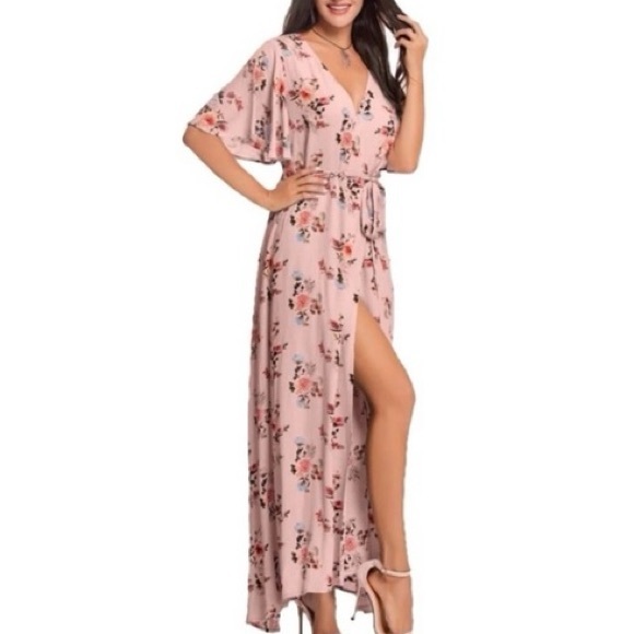 Azalosia women’s pink floral maxi dress size medium - Picture 12 of 12